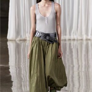 Zara Olive Wide-Leg Pants with Belt